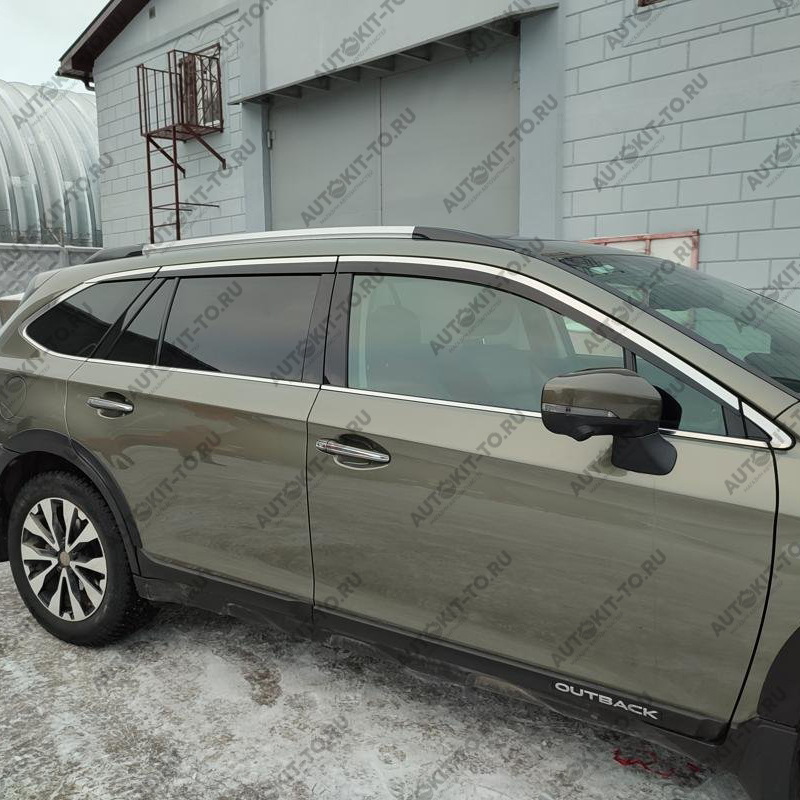 Дефлектор окон 2D, Subaru - OUTBACK (V рестайлинг) 2017-2021 6шт  хром накладка